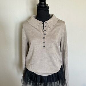 Boden polo sweater, beige, size 10